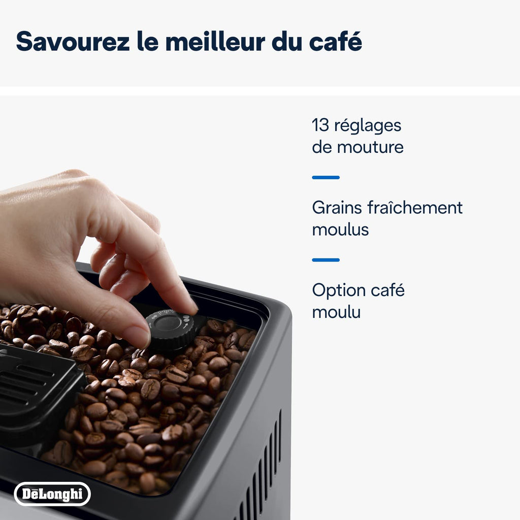 Dinamica Plus, Machine Expresso avec Broyeur, Système LatteCrema, 1.8l, Noir