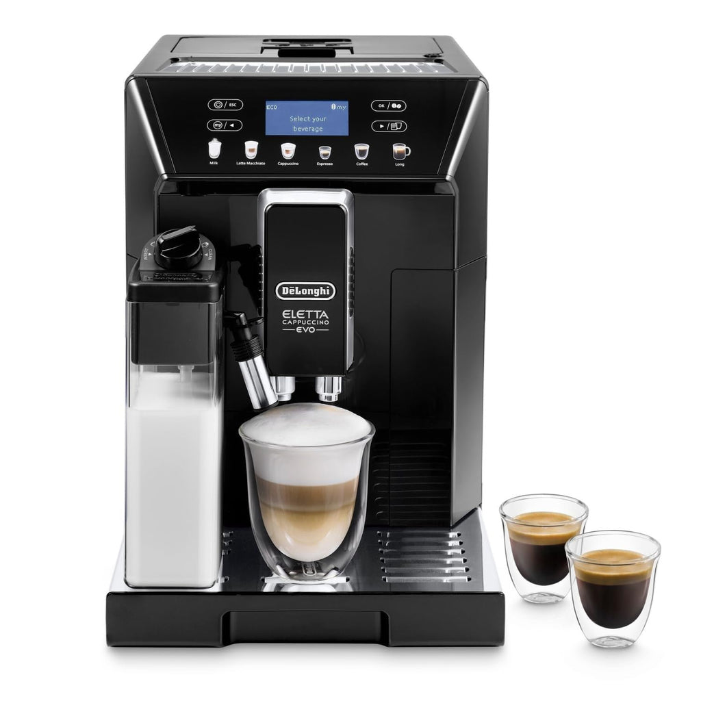 Eletta Evo Machine a Café Grain, Machine Expresso et Cappuccino, Ecran LCD Tactile, Noir