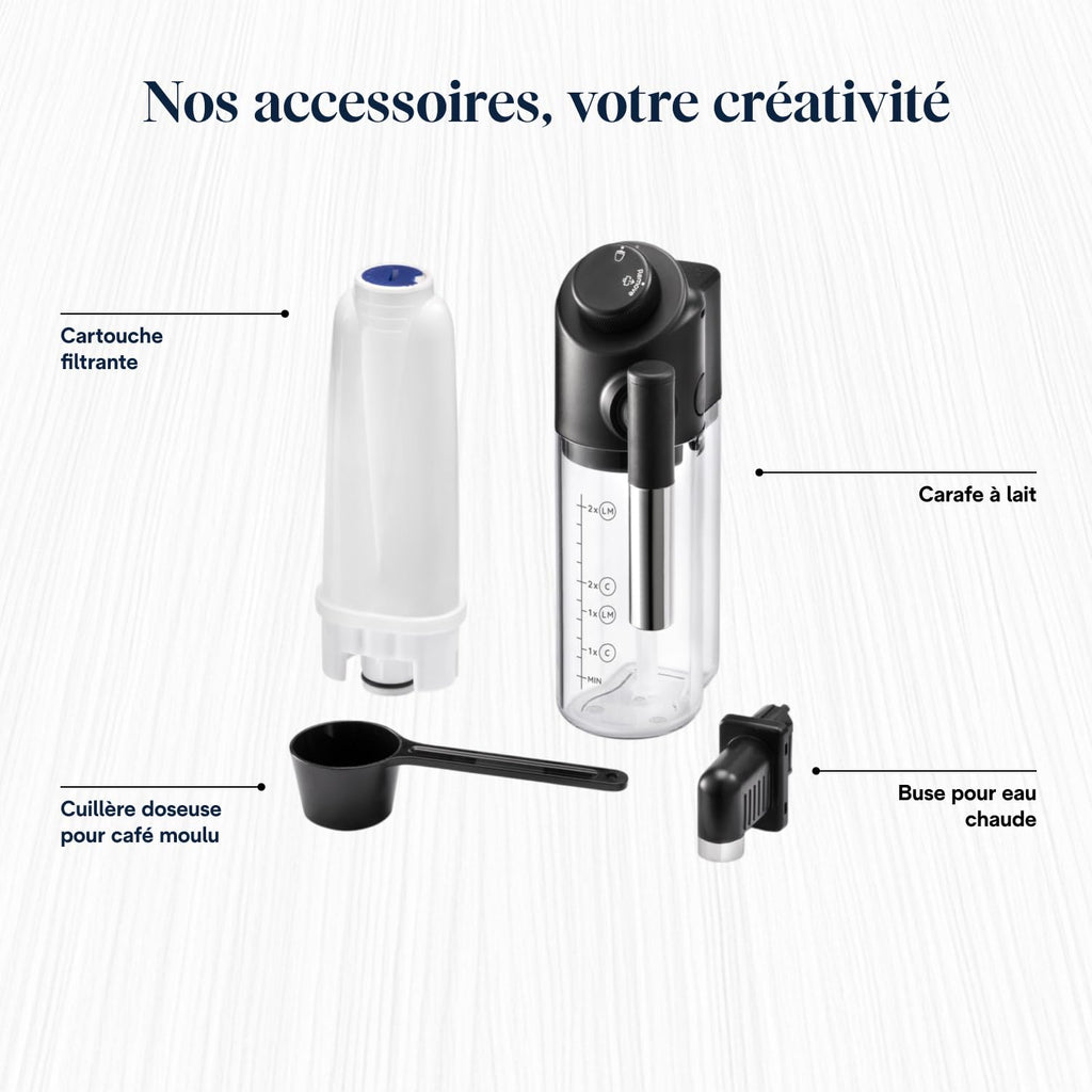 Magnifica Start - Perfetto Machine à Café Automatique avec LatteCrema Mousseur à Lait Automatique, Noir