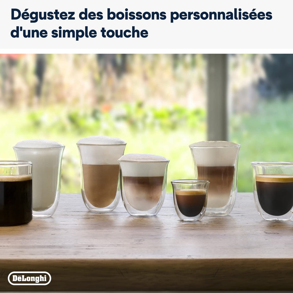 Dinamica Plus, Machine Expresso avec Broyeur, Système LatteCrema, 1.8l, Noir