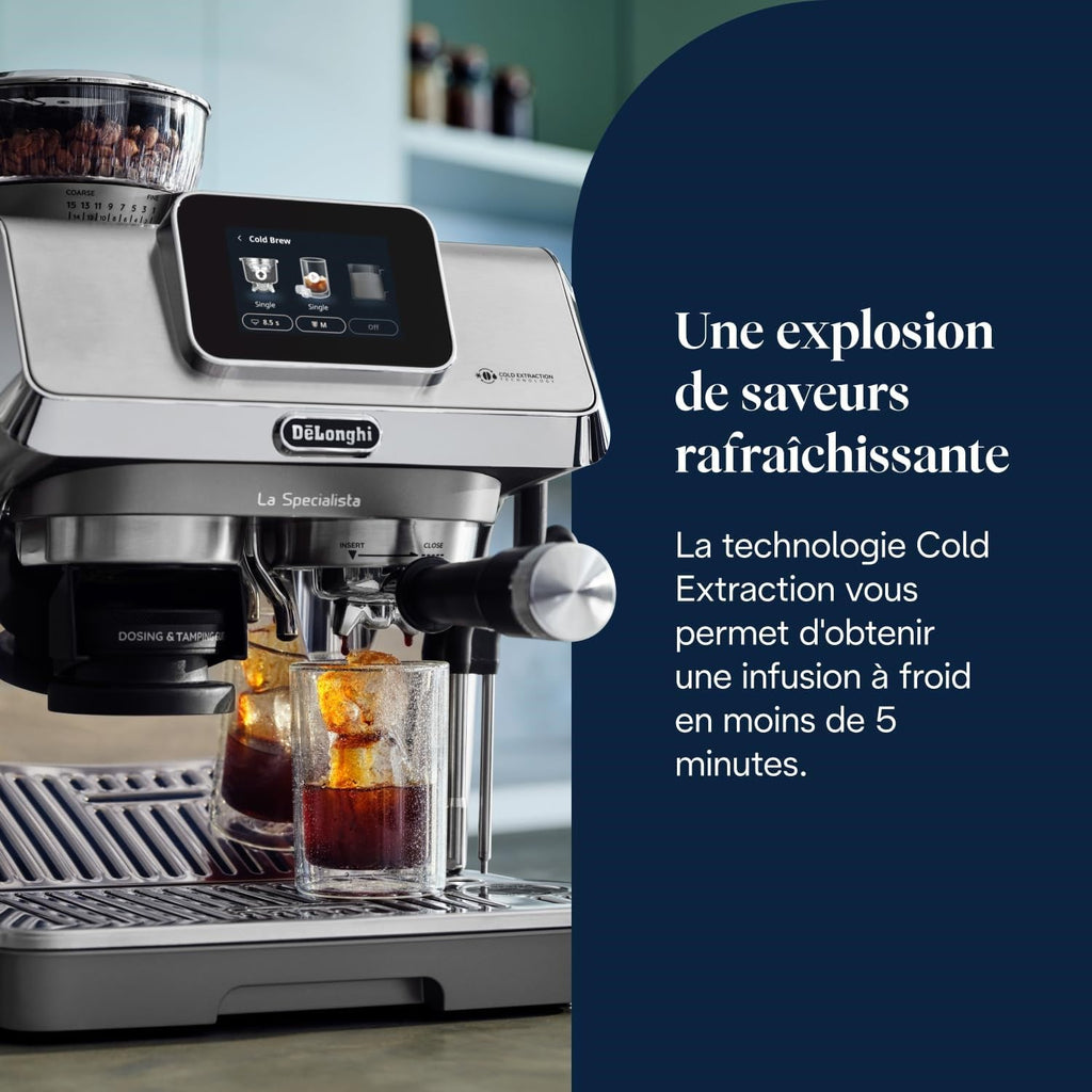 La Specialista Touch Machine à expresso avec moulin à café, fonction Cold Brew, métal